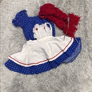 True Vintage Treasure Blue Polka Dot Raggedy Ann Costume with White Apron